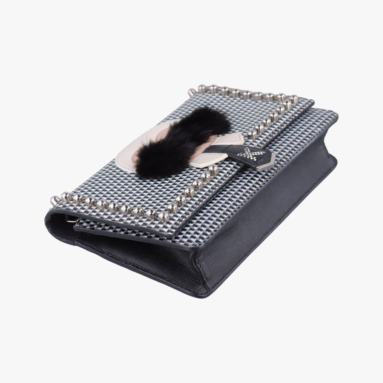 Fendi Carlito Lagerfeld Studs Multicolor Leather Messenger Bag — view 5