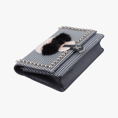 Fendi Carlito Lagerfeld Studs Multicolor Leather Messenger Bag — view 5