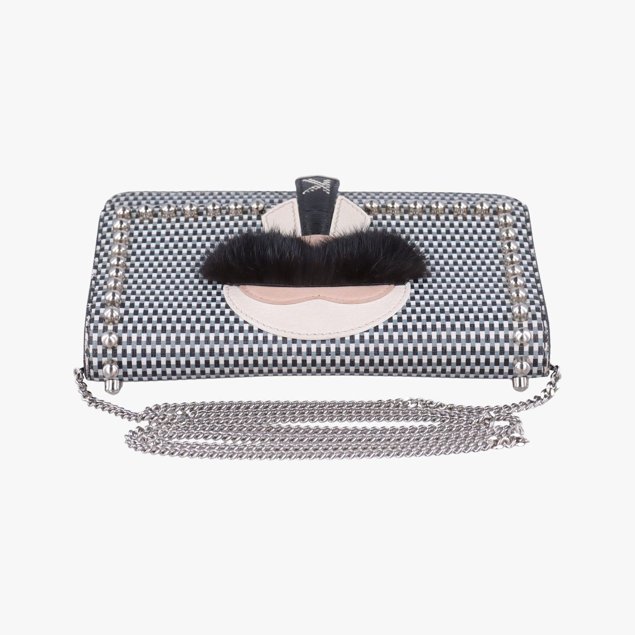 Fendi Carlito Lagerfeld Studs Multicolor Leather Messenger Bag — view 8