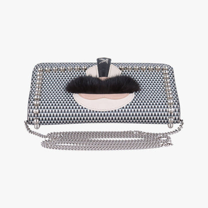 Fendi Carlito Lagerfeld Studs Multicolor Leather Messenger Bag — view 8