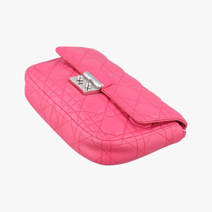 Dior Miss Cannage New Rock Rose Red Lambskin Messenger Bag — view 4