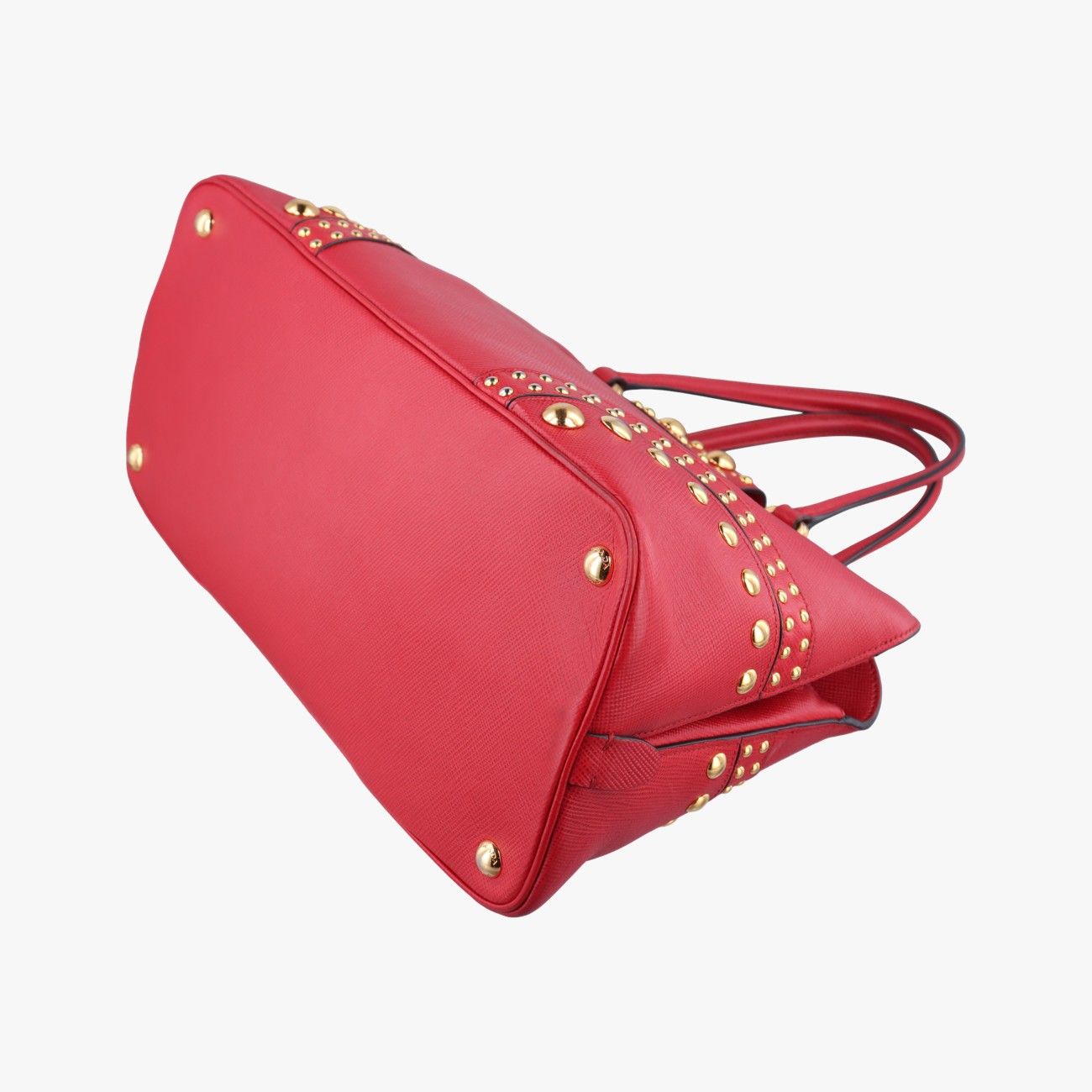 Prada Promenade Studs Red Saffiano Leather 113 10 Messenger Bag — view 6