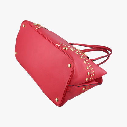 Prada Promenade Studs Red Saffiano Leather 113 10 Messenger Bag — view 6