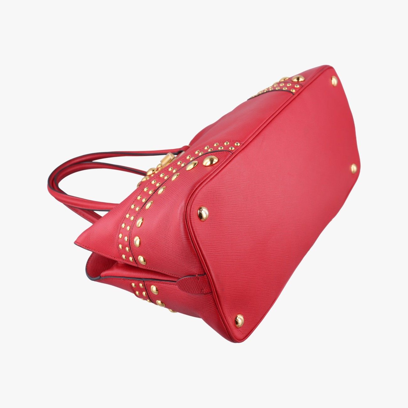 Prada Promenade Studs Red Saffiano Leather 113 10 Messenger Bag — view 5