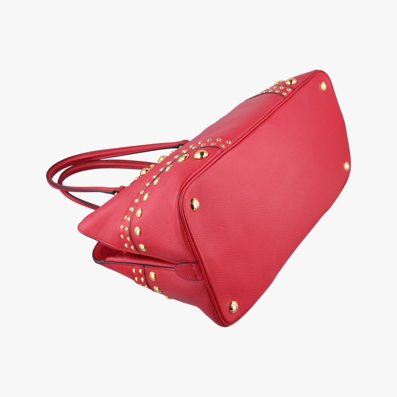 Prada Promenade Studs Red Saffiano Leather 113 10 Messenger Bag — view 7