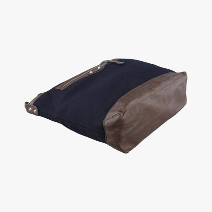 Balenciaga Day Line Navy Brown Canvas Leather .3082 Tote — view 5