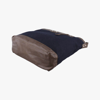 Balenciaga Day Line Navy Brown Canvas Leather .3082 Tote — view 4