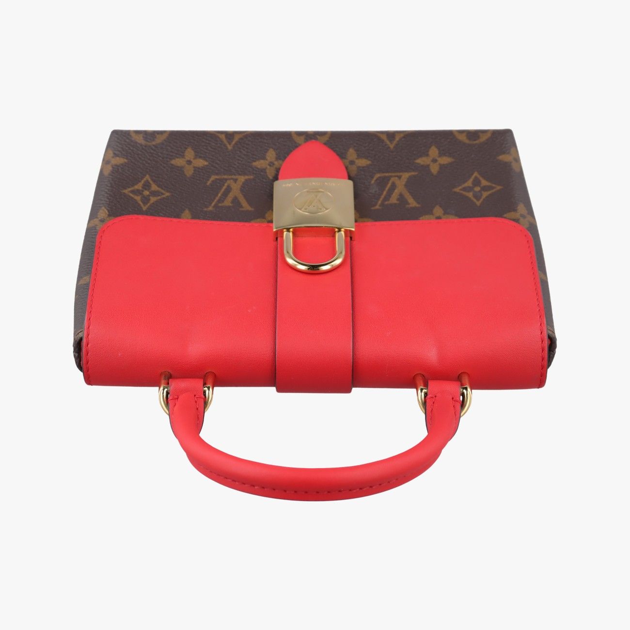 Louis Vuitton Locky BB Monogram Brown Coquelicot Canvas Calf Leather Messenger — view 8