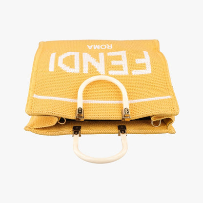 Fendi Sunshine Yellow Crochet Leather Messenger Bag — view 8