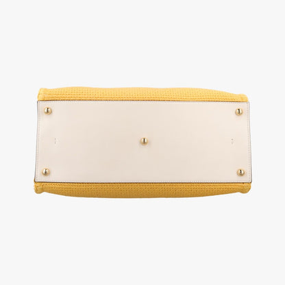 Fendi Sunshine Yellow Crochet Leather Messenger Bag — view 3