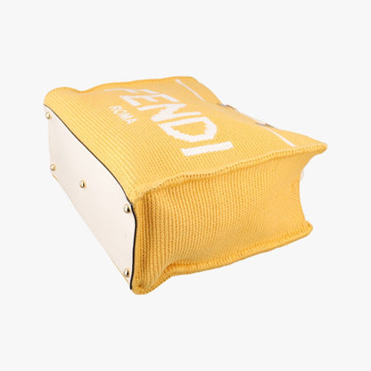 Fendi Sunshine Yellow Crochet Leather Messenger Bag — view 4