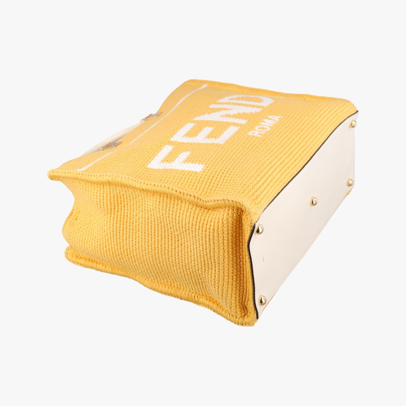 Fendi Sunshine Yellow Crochet Leather Messenger Bag — view 5