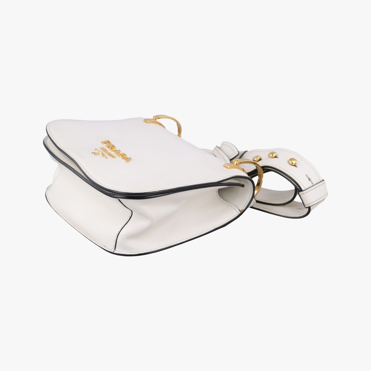 Prada Pioneer White Leather 25 Messenger Bag — view 4