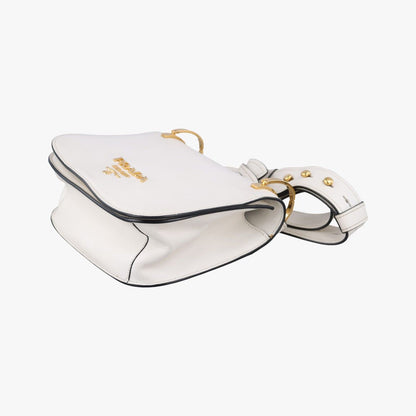 Prada Pioneer White Leather 25 Messenger Bag — view 4