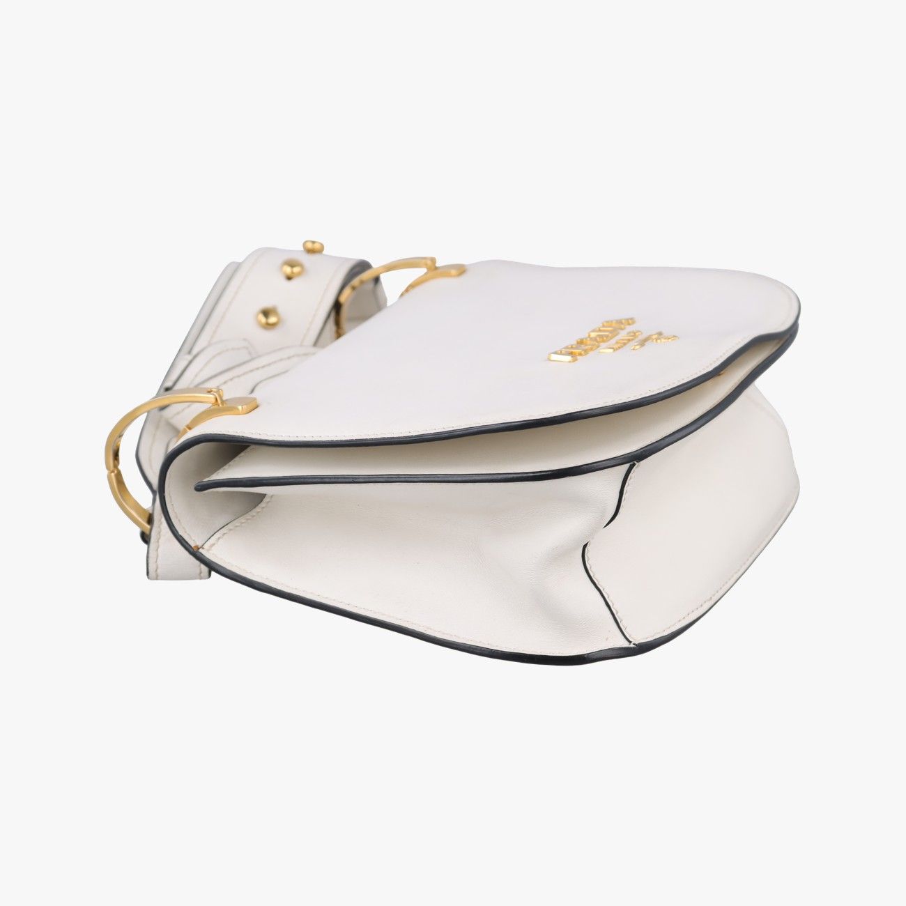 Prada Pioneer White Leather 25 Messenger Bag — view 5