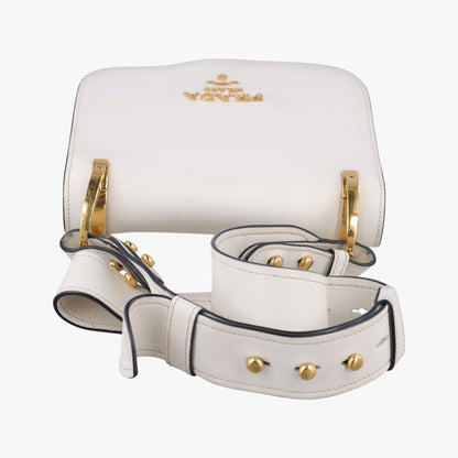 Prada Pioneer White Leather 25 Messenger Bag — view 8