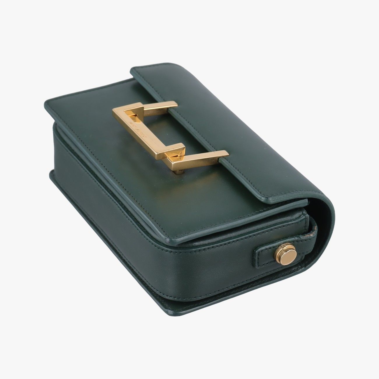 Saint Laurent Yves Classic Lou Green Leather Messenger Bag — view 4