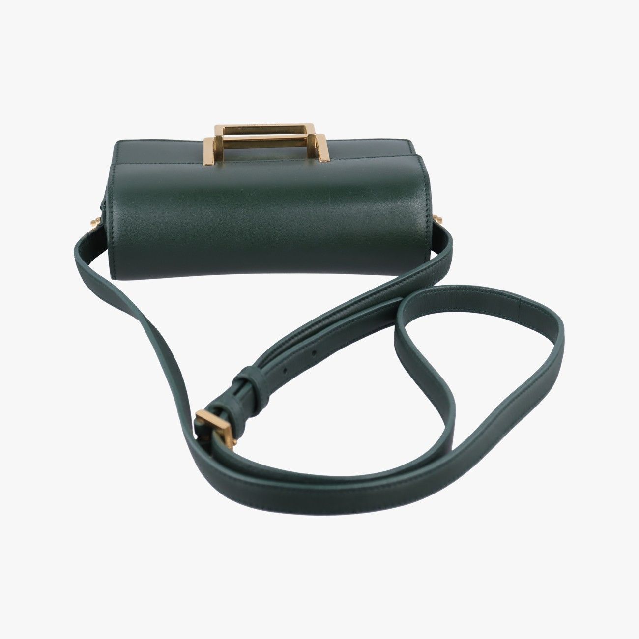 Saint Laurent Yves Classic Lou Green Leather Messenger Bag — view 8