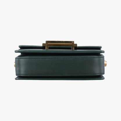 Saint Laurent Yves Classic Lou Green Leather Messenger Bag — view 3