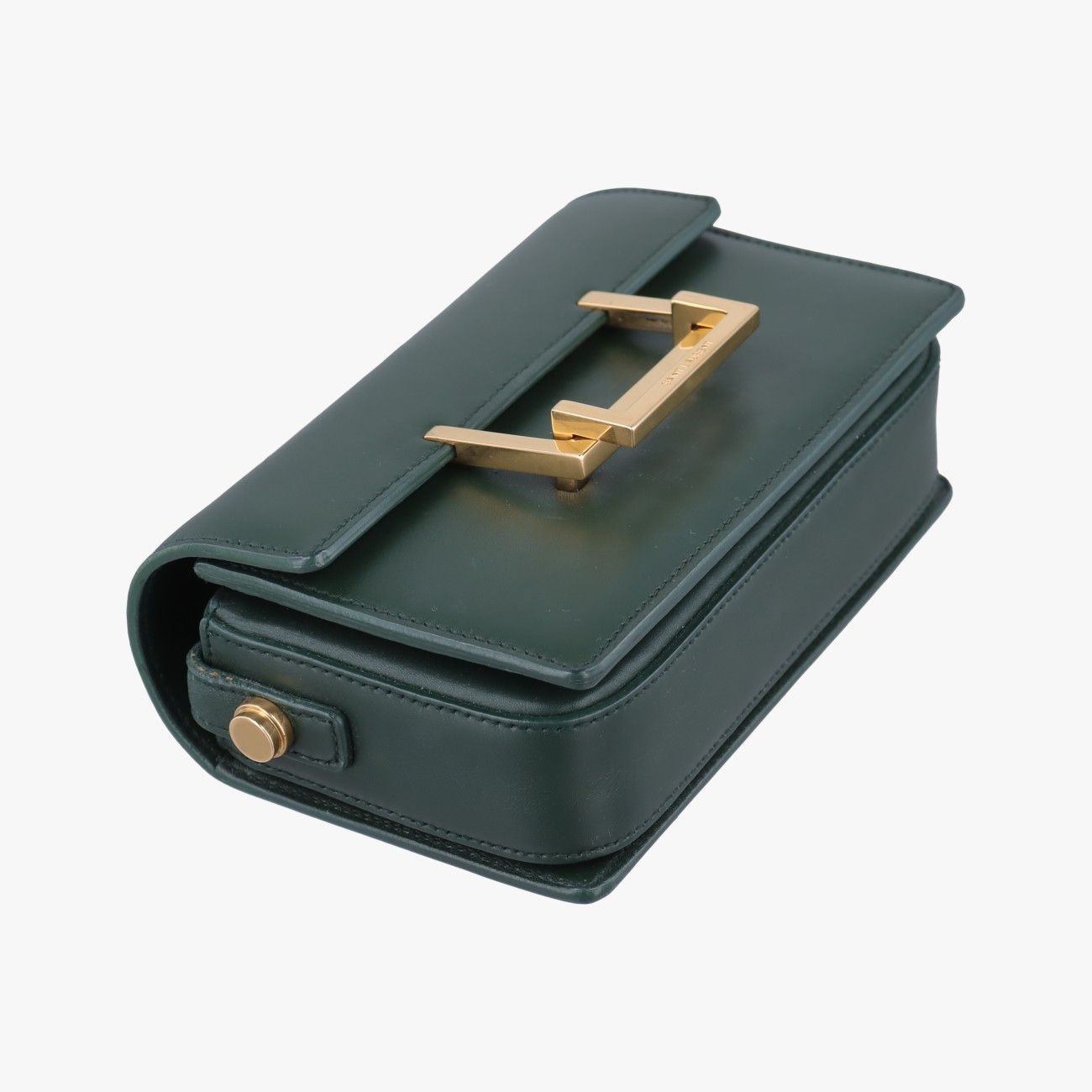 Saint Laurent Yves Classic Lou Green Leather Messenger Bag — view 5
