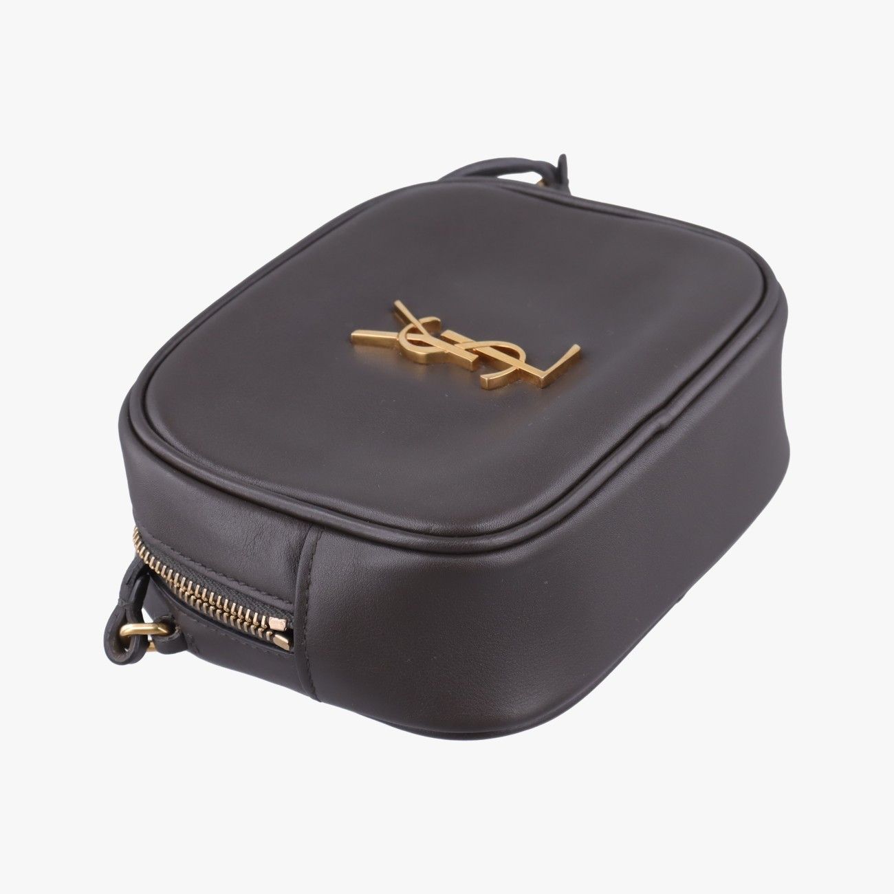 Saint Laurent Yves Blogger Gray Leather Messenger Bag — view 5