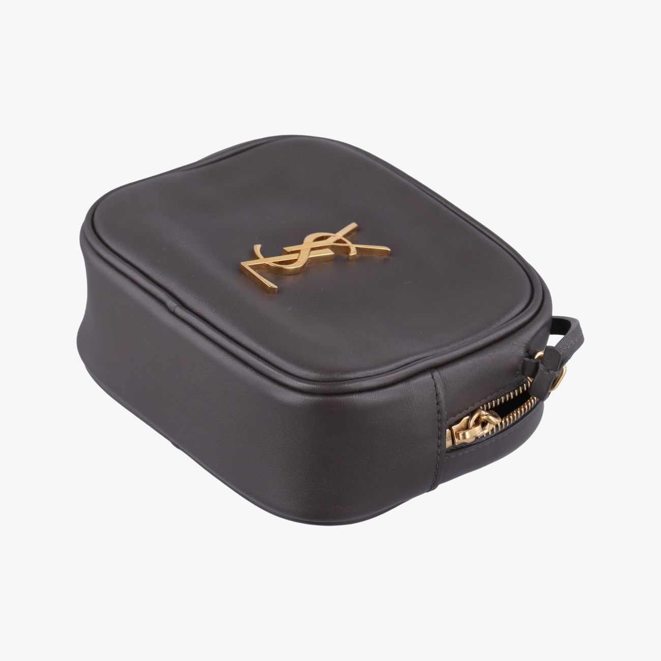 Saint Laurent Yves Blogger Gray Leather Messenger Bag — view 4