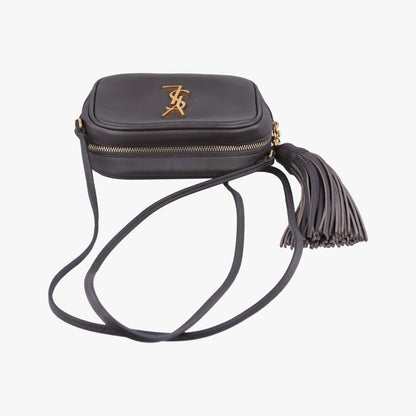 Saint Laurent Yves Blogger Gray Leather Messenger Bag — view 8