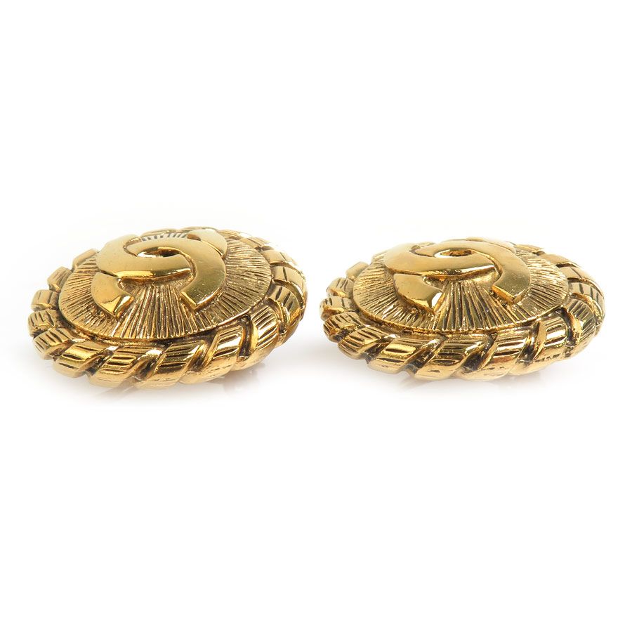 Chanel Earrings Vintee Gold — view 3
