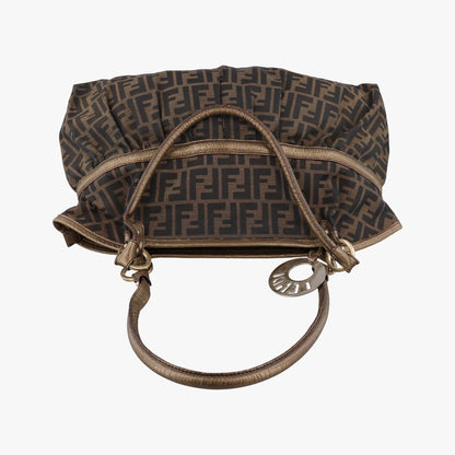 Fendi Zucca Large Chef Brown Canvas Leather Messenger Bag — view 8