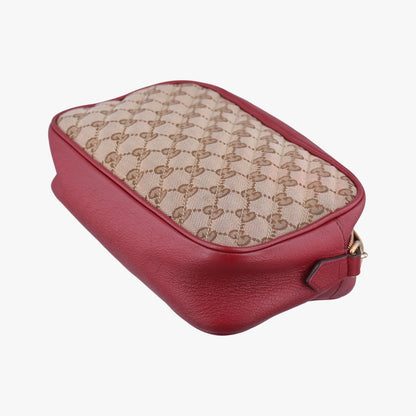 Gucci GG Marmont Beige Red Canvas Leather Messenger Bag — view 6