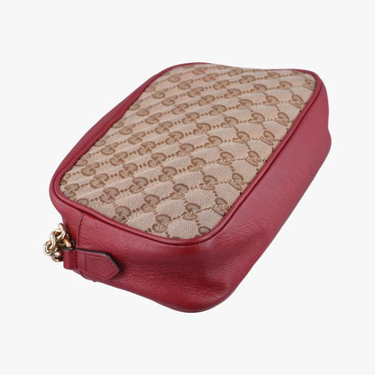 Gucci GG Marmont Beige Red Canvas Leather Messenger Bag — view 7