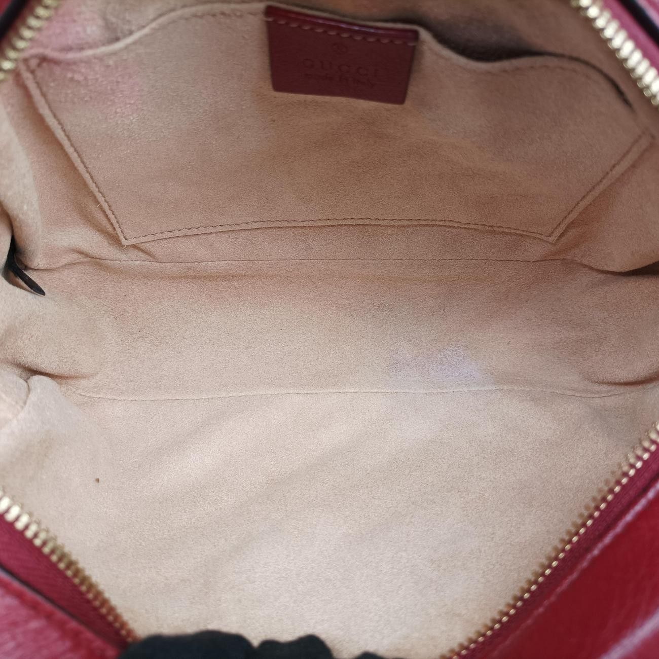 Gucci GG Marmont Beige Red Canvas Leather Messenger Bag — view 9