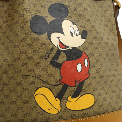 Gucci Micro GG Disney Collaboration Mickey Mouse Small Bucket Bag Drawstring — view 9