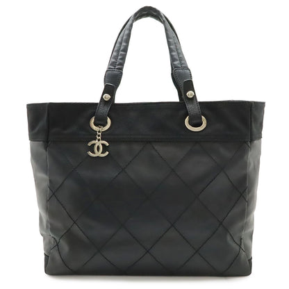 Chanel Paris Biarritz Tote MM Black Silver