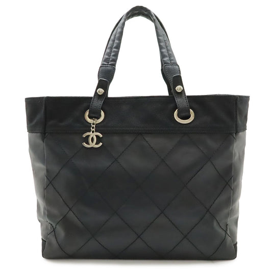 Chanel Paris Biarritz Tote MM Black Silver
