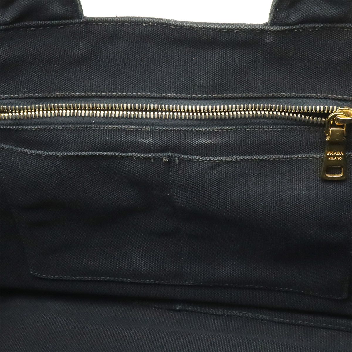 Prada Canapa Tote Large Bijou Studs Canvas Nero Black Gold Domestic Boutique — view 7
