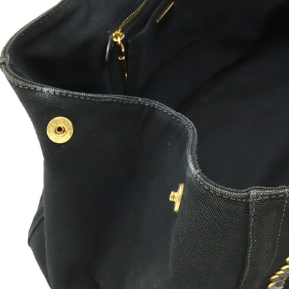 Prada Canapa Tote Large Bijou Studs Canvas Nero Black Gold Domestic Boutique — view 5
