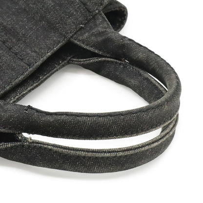 Prada Canapa Tote Denim Nero Black Gold Domestic Boutique Purchased — view 4