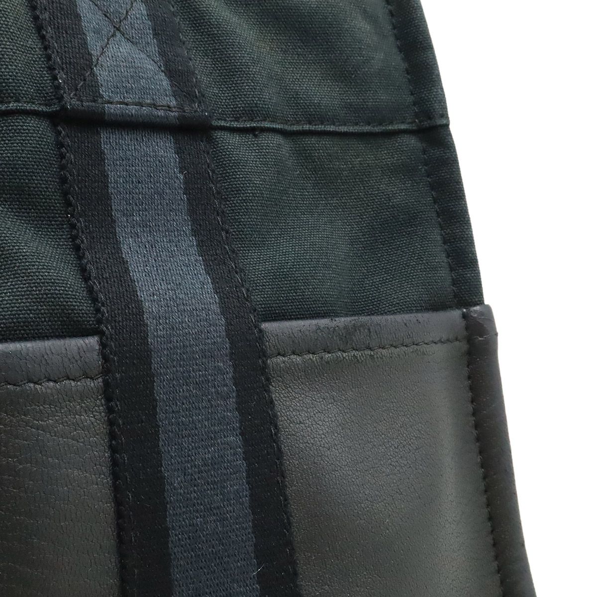 Hermes Fourre Tout PM Tote Half Leather Canvas Navy Black Silver — view 8