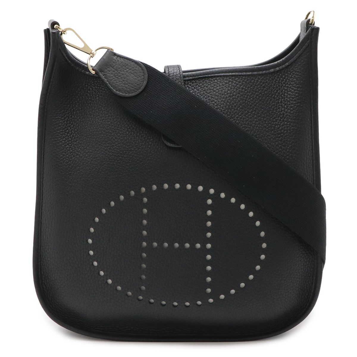 Hermes Evelyne II 2 PM Shoulder Bag Crossbody Taurillon Clemence Leather Black