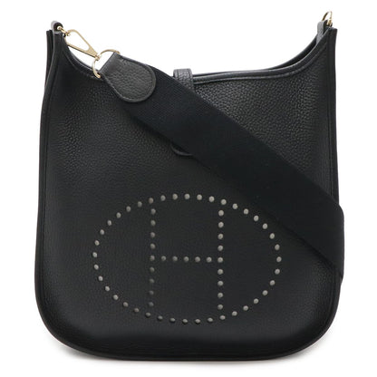 Hermes Evelyne II 2 PM Shoulder Bag Crossbody Taurillon Clemence Leather Black
