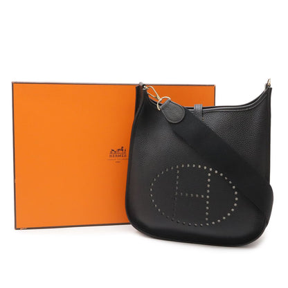 Hermes Evelyne II 2 PM Shoulder Bag Crossbody Taurillon Clemence Leather Black — view 8