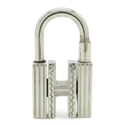 Hermes Touareg Cadena Padlock Key Charm Pendant Top Head Key Holder Silver