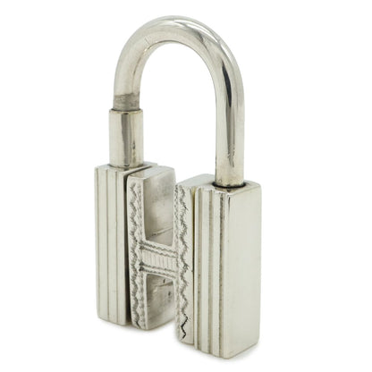 Hermes Touareg Cadena Padlock Key Charm Pendant Top Head Key Holder Silver — view 2
