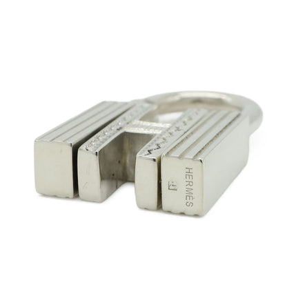 Hermes Touareg Cadena Padlock Key Charm Pendant Top Head Key Holder Silver — view 4