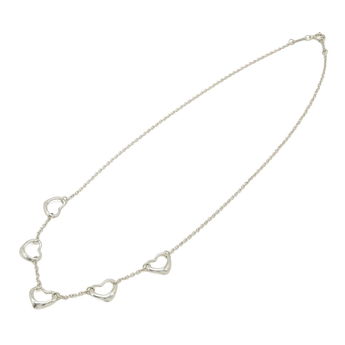 Tiffany & Co Elsa Peretti Open Heart Pendant Necklace 5 Motifs Silver — view 2