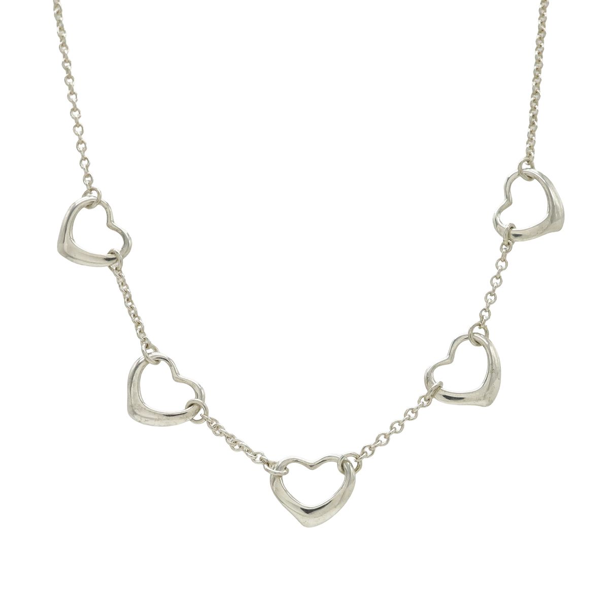 Tiffany & Co Elsa Peretti Open Heart Pendant Necklace 5 Motifs Silver