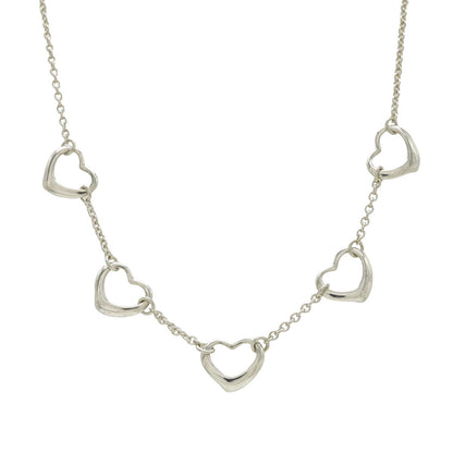 Tiffany & Co Elsa Peretti Open Heart Pendant Necklace 5 Motifs Silver