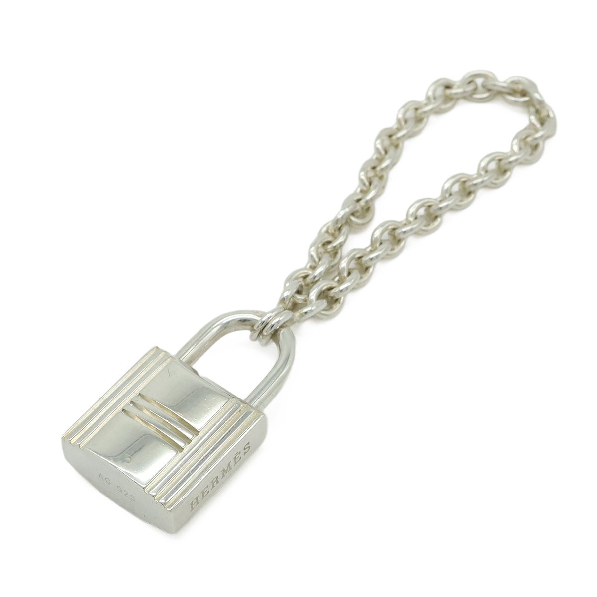 Hermes Cadena Bag Charm Key Holder Key Hook Chain Silver