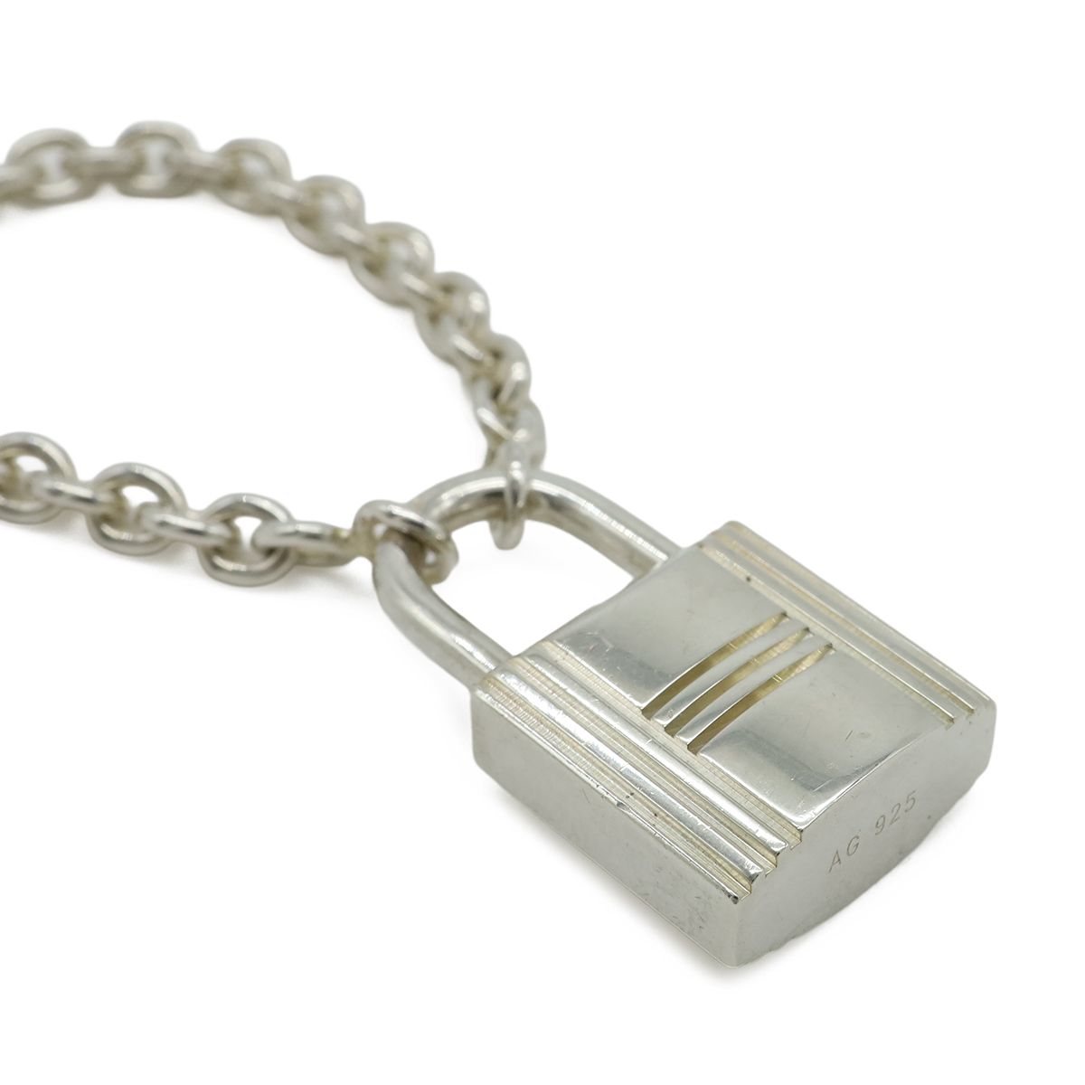 Hermes Cadena Bag Charm Key Holder Key Hook Chain Silver — view 3